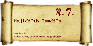 Majláth Tamás névjegykártya